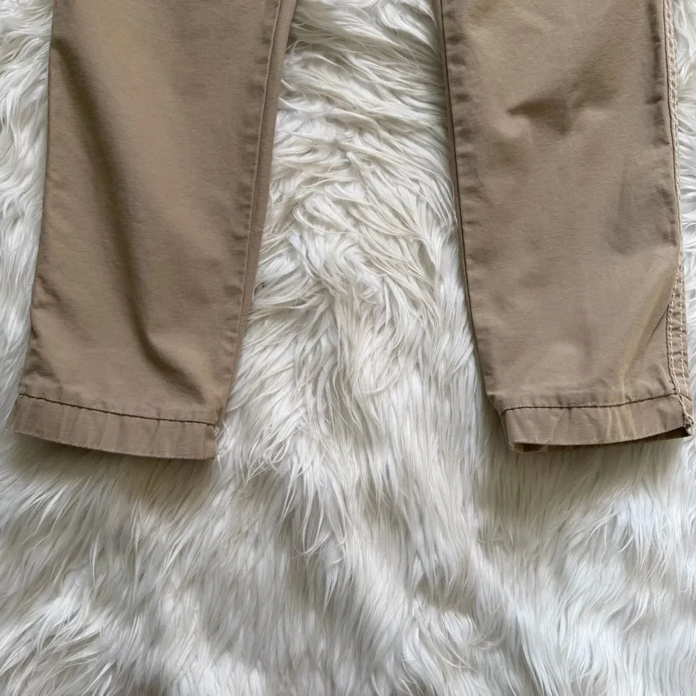 True Religion Big T Cargo Jogger Mens 34 Beige Khaki  Pockets Pants Drawstring